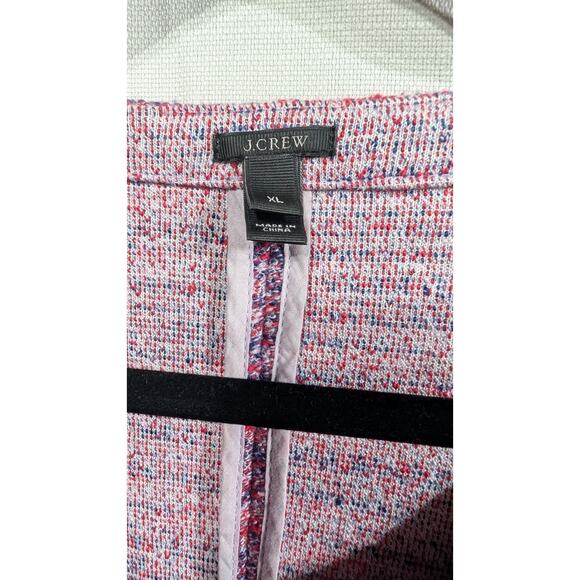 J Crew Poppy Jacket Womens XL Pink Purple Micro Tweed Long Sleeve Blazer Pockets - Picture 2 of 7